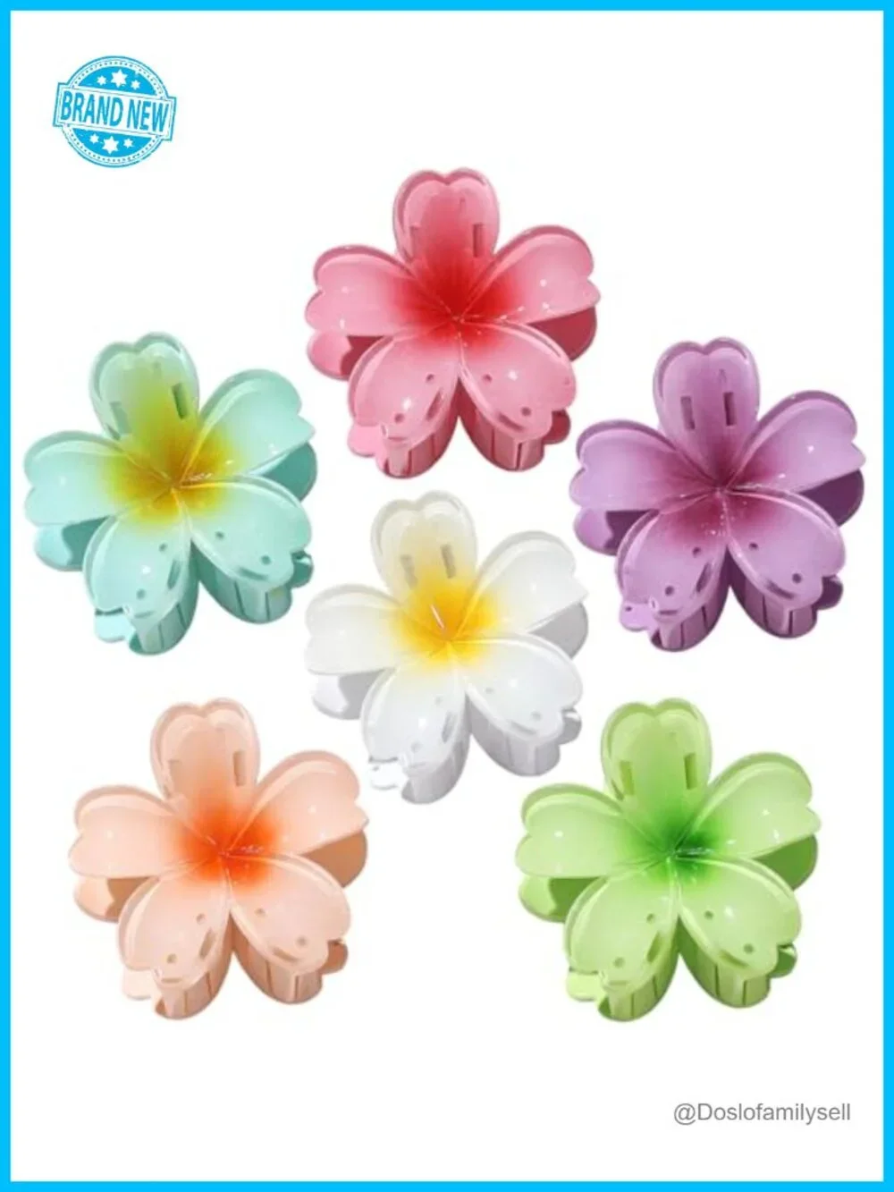6 Pcs Flower Hair Claw Clips for Thick Hair, Strong Hold Non-Slip Plastic Claws